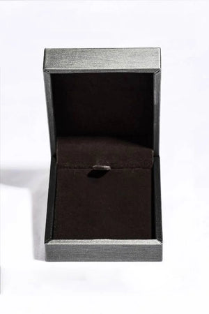 Silver jewelry box with dark interior lining