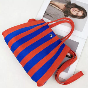Striped Adjustable Strap Crossbody Bag, back view