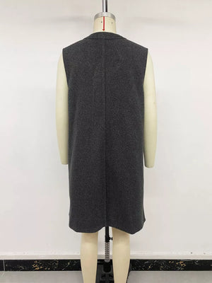 Sleeveless Longline Vest Coat, alternate angle