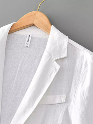 Men's Plus Size Lapel Collar Button Up Blazer in Grey, back view