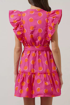 Ruffle Sleeve Polka Dot Mini Dress, side view