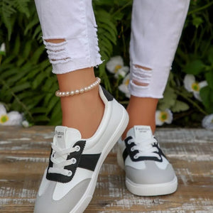 Round Toe Lace Up Sneakers, front view