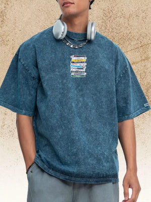 Men's Vintage Washed Cassette Tape T-shirt, front view
