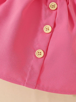 Pink baby set with button detail