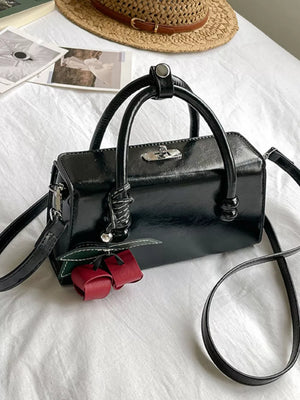 Top Handle Crossbody Bag in Pink, model styling view
