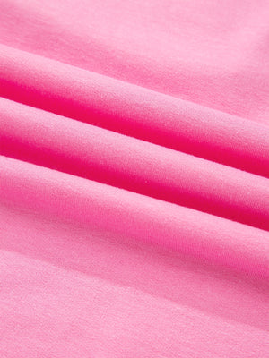 Vibrant pink cotton bikini with drawstring detail
