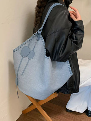 Casual Large Capacity Shoulder Bag in Brown, model styling view