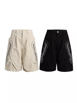 Men's Loose Fit Cargo Capris in Apricot, back view