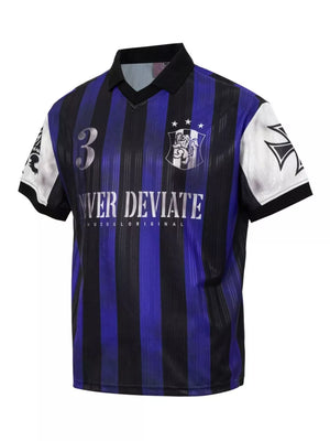 Men's Striped Soccer Jersey T-shirt in Royal Blue, side view