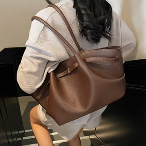 Pu Leather Shoulder Bag in Brown, editorial view