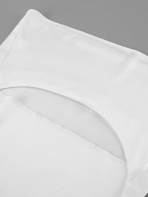 White satin cami top with cowl neckline detail