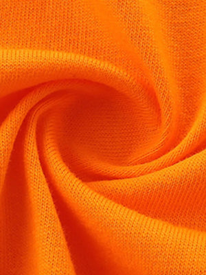 Orange cotton t-shirt fabric detail