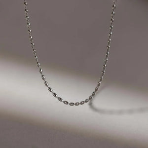 Silver capsule chain necklace with oval beads