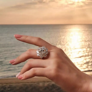 5 Carat 925 Sterling Silver Moissanite Ring, back view