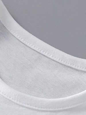 White cotton toddler t-shirt with crew neck and white trim detail