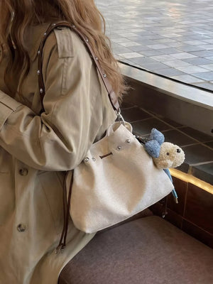 Bucket Crossbody Bag in Blue, editorial view