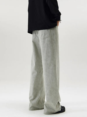 Men's Full Size Wide Leg Pants in Gray, close-up detail