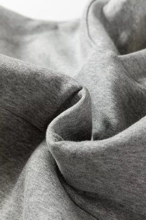 Contrast Rope Drawstring Ruffle Hoodie in Gray, alternate angle