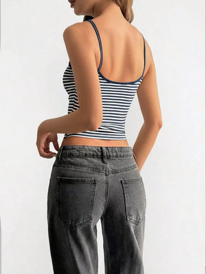 Striped Scoop Neck Cami, view 14