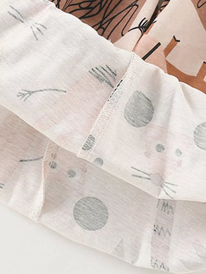 Toddler cotton underwear set with cute animal print and stitched details.