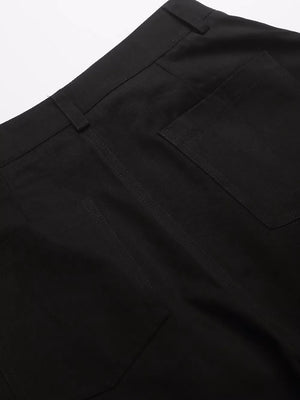 Men's Embroidered Cargo Capris in Brown, fabric detail