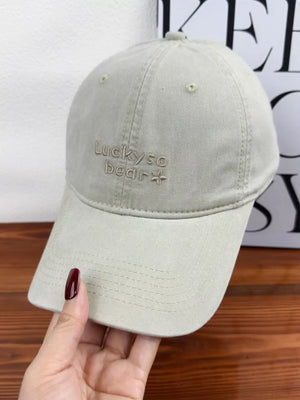 Bear Embroidered Baseball Cap, side view