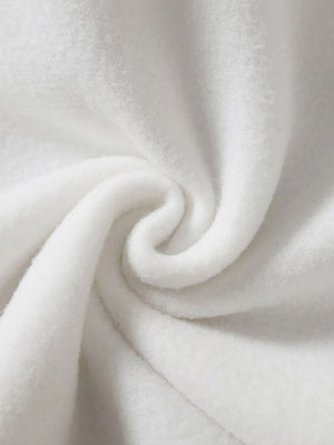 White fleece hoodie fabric detail