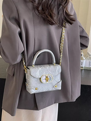 Top Handle Crossbody Bag in Black, model styling view
