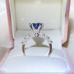 0.3 Carat Sterling Silver Moissanite Solitaire Ring, model styling view