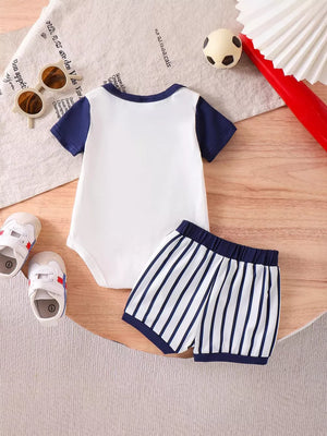 Children's My First Baseball Season Bodysuit Set in Light Brown, view 11