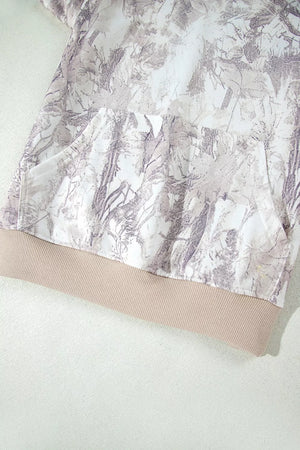 taupe pullover hoodie with pullover and abstract