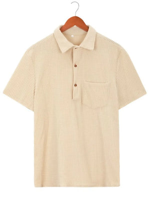 Men's Plus Size Short Sleeve Polo Shirt, back view