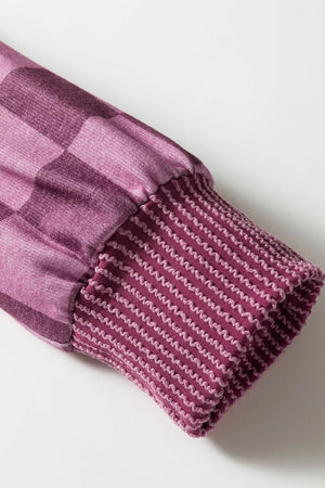 Ribbed Trim Checkered Pullover Shirt, editorial view