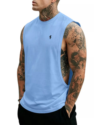 Men's Full Size Round Neck Tank Top Plus Size in Apricot, view 22