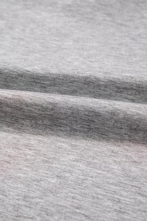Color Block V Neck Drawstring Hoodie in Gray, editorial view