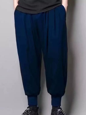 Men's Plus Size Loose Fit Joggers in Black, close-up detail
