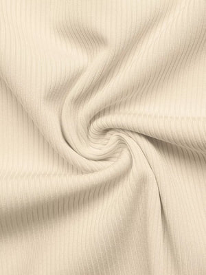 Ribbed V-neck Long Sleeve Bodysuit in Tan, view 13