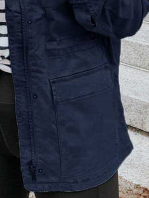 Dark Navy utility field jacket with multiple front pockets and zipper closure.