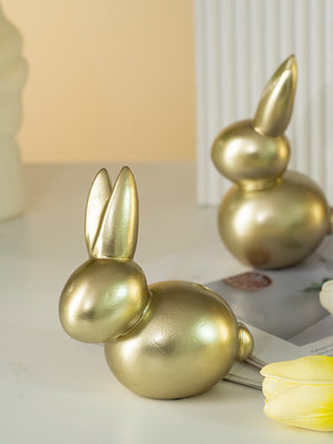 Elegant gold resin rabbit figurine, Style A, contemporary decor