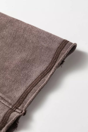 3/4 Sleeve Mineral Wash Cotton Top, product detail