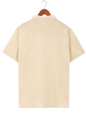 Men's Plus Size Short Sleeve Polo Shirt, fabric detail