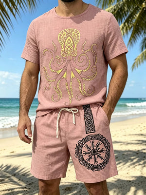Men S Full Size Round Neck Tee And in Orange-red, product detail