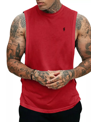 Men's Full Size Round Neck Tank Top Plus Size in Apricot, view 16
