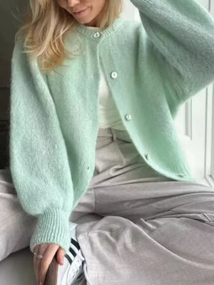 Ribbed Long-sleeve Top in Pink, fit detail