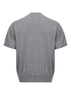 Men's Short Sleeve Henley Knit Top in Khaki, side view