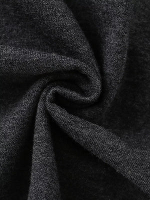 Dark grey cotton t-shirt fabric detail