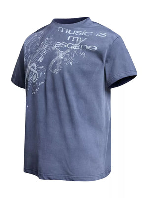 Men's Round Neck Short Sleeve T-shirt, side view