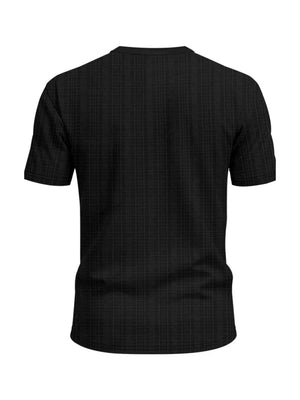 Black cotton V-neck undershirt with subtle textured pattern