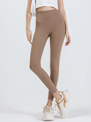 Sculpted Contour High-Waist Leggings in Caramel color, full length, with a smooth finish.