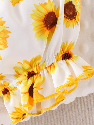Children's Ruffled Printed Tank And Shorts Set in Shell, product detail